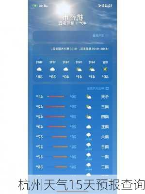 杭州天气15天预报查询