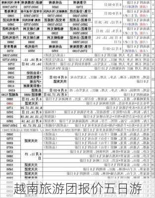 越南旅游团报价五日游