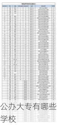 公办大专有哪些学校