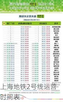 上海地铁2号线运营时间表