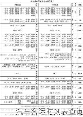 汽车客运时刻表查询