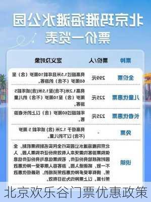 北京欢乐谷门票优惠政策