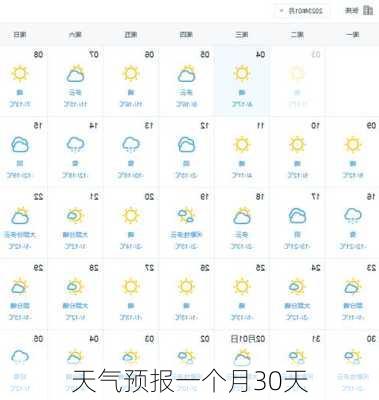 天气预报一个月30天