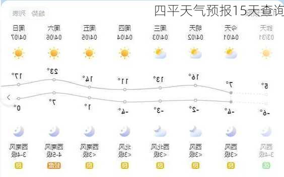 四平天气预报15天查询