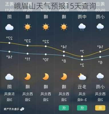 峨眉山天气预报15天查询