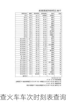 查火车车次时刻表查询