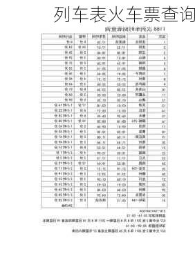 列车表火车票查询