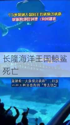 长隆海洋王国鲸鲨死亡