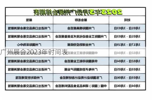 广州展会2023年时间表